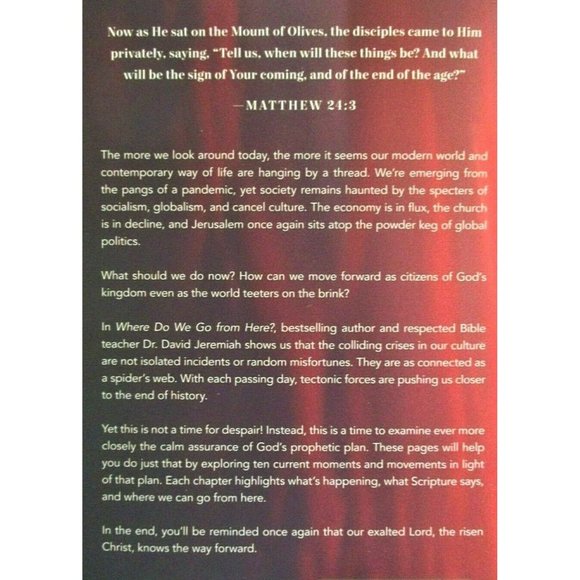 David Jeremiah WHERE DO WE GO FROM HERE Book Hard Cover Brand New - Picture 3 of 4